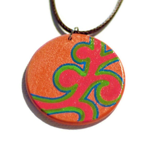 Unique Hand Painted Art Pendant Necklace