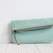 Fold Over Vegan Clutch in Mint