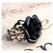 Black Tea Rose Ring Gothic Victorian Black Rose Filigree Ring Gothic Glam