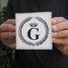 Crown Monogram print on Canvas Mixed Media 4x4 gallery wrapped
