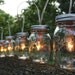 PARTY LIGHTS - Mason Jar String Banner Lights with 8 pint Ball Mason Jars Upcycled Rustic Wedding Holiday string of Lights - BootsNGus lamp