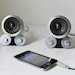 Mason Jar Speakers - Unique UpCycled Crystal Pattern Computer - Game Consoles - iPhone - IPOD - MP3 - Amplified Speaker Set - Handmade Bases