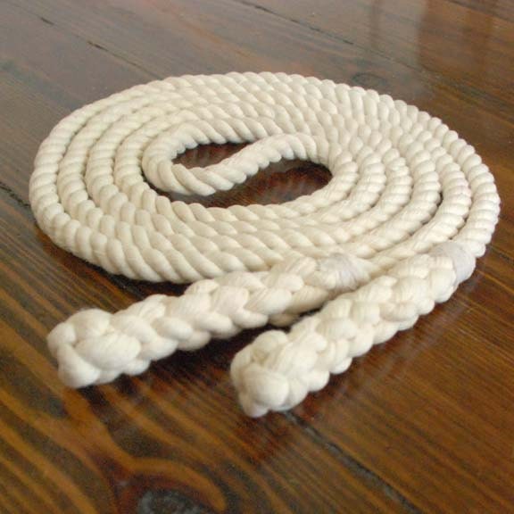 8-ft Single Jump Rope Skipping Rope, Hand-Spliced, Natural Undyed