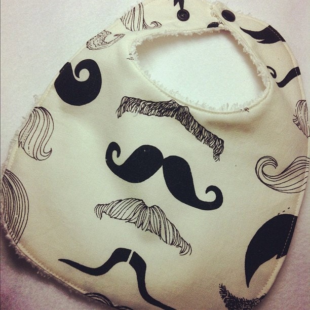 Wheres my Stache- Infant or Toddler Bib - ADJUSTABLE snaps - REVERSIBLE