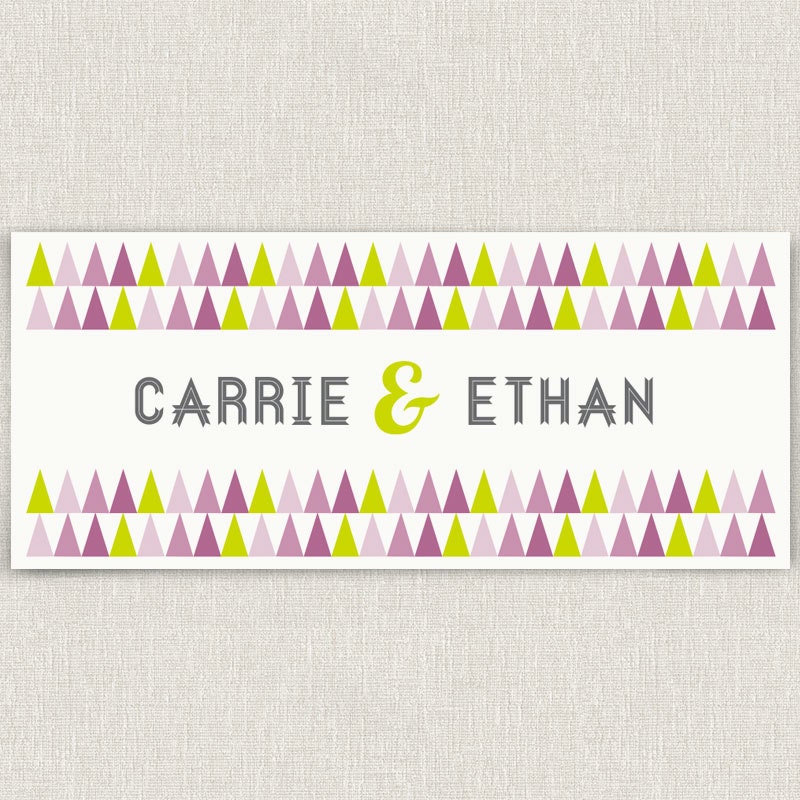 Serrate - modern and bright horizontal wedding invitation
