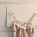 Antique lace and ruffle tank camisole, silk and beige, upcycyled clothing
