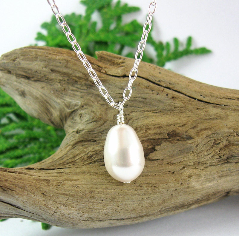 Mama's Milk Necklace - Sterling Silver & Crystal Pearl Necklace