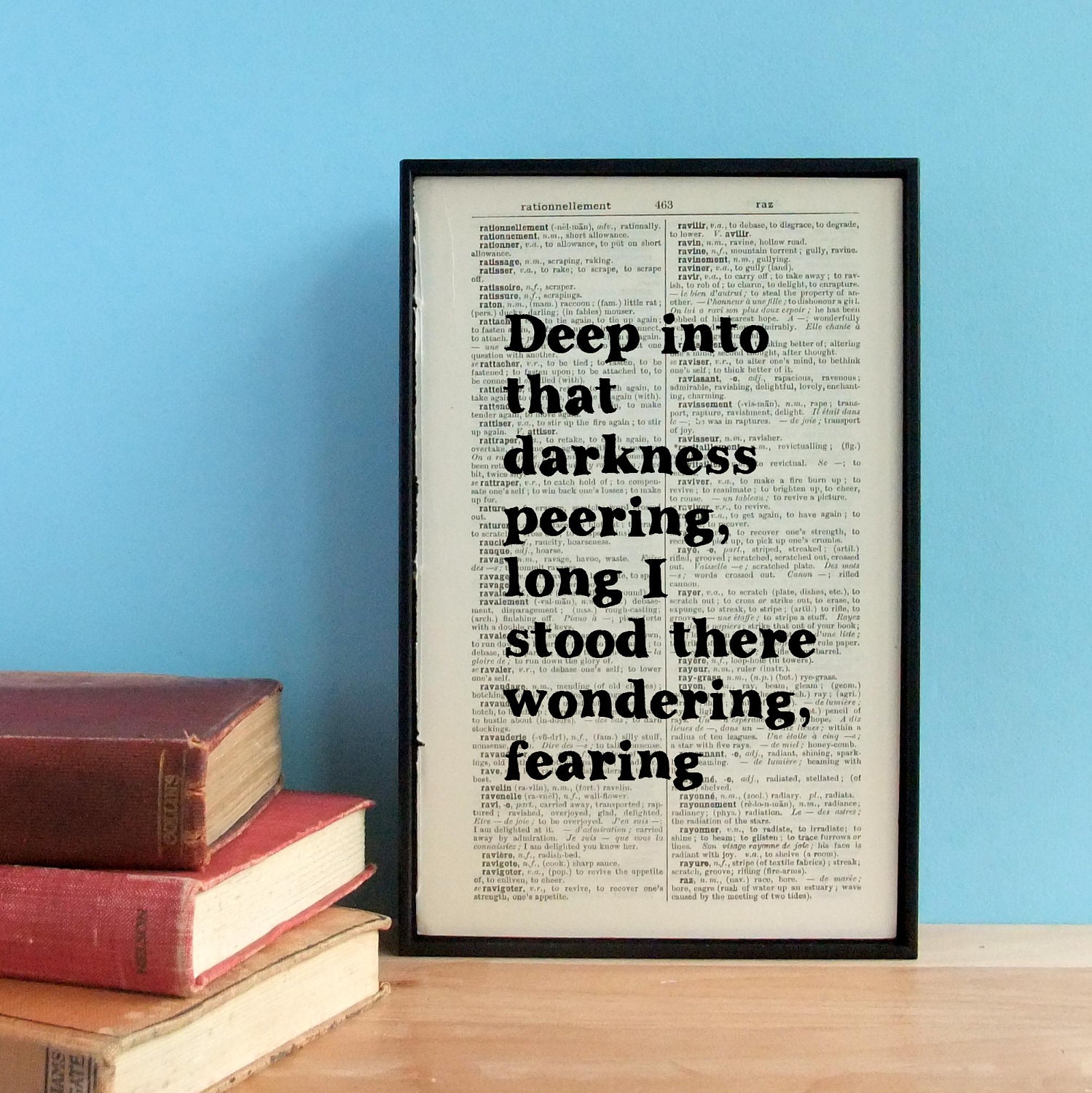 Edgar Allan Poe Altered Book Art The Raven Quote Art Print