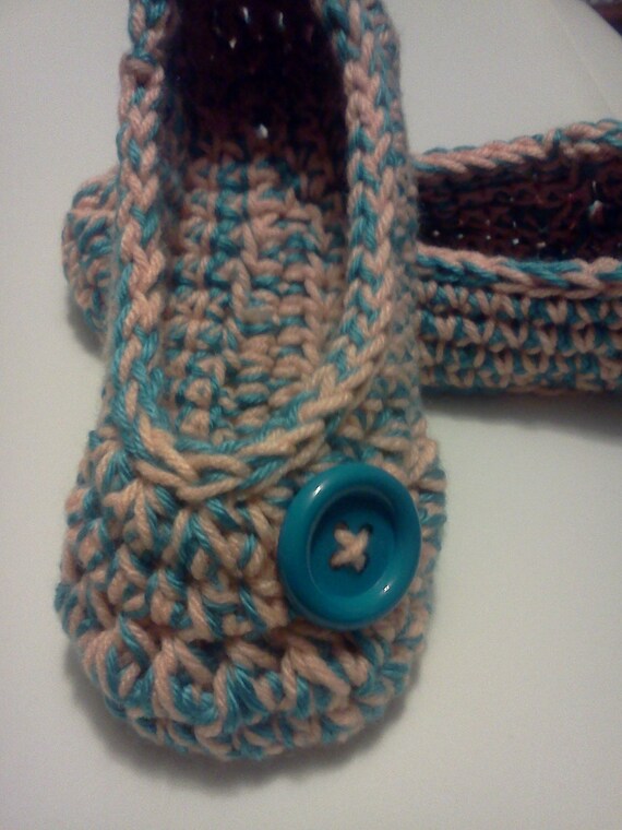 Ladies Slippers....in Turquoise and Soft Coral..... YOUR SIZE
