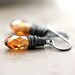 Rust Crystal Earrings, Pumpkin Copper Orange Swarovski Crystal Oxidized Sterling Silver Earrings Fall Fashion - Autumn Embers