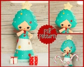 PDF. Christmas tree doll. Xmas ornament. Plush Doll Pattern, Softie Pattern, Soft felt Toy Pattern.