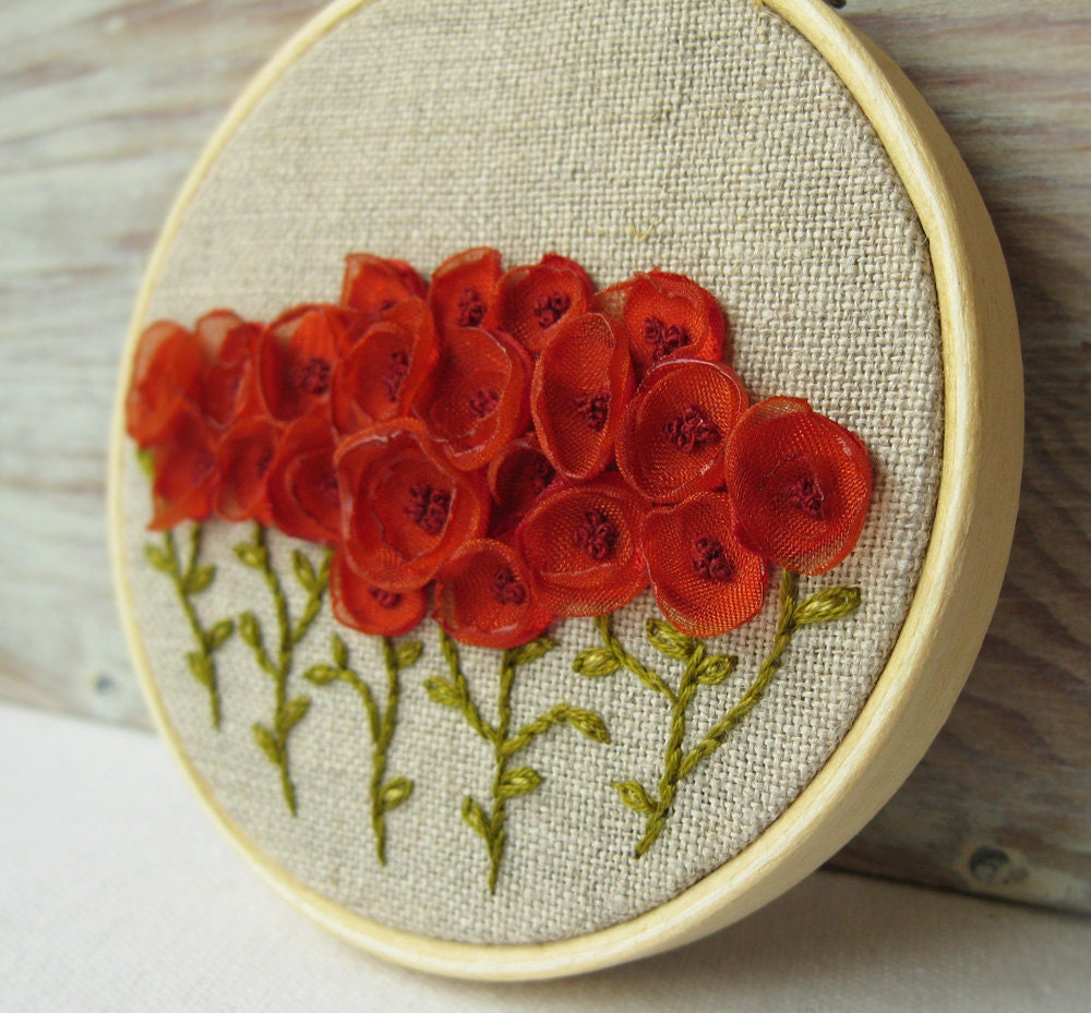 Burnt Orange Embroidered Wall Hanging