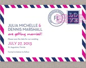 DIY Save the Date, Vintage Style Postcard Design - Customized Printable Save The Date Card