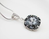10% OFF SET of 3 Wedding Jewelry Bridesmaid Jewelry Bridesmaid Necklace Silver Night Swarovski Crystal Square drops