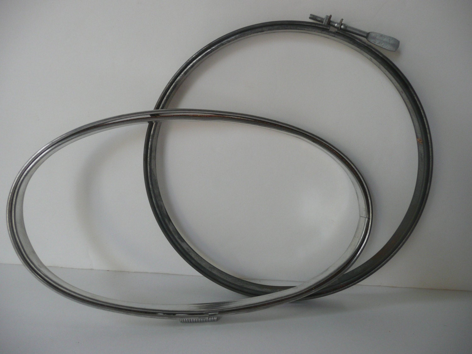 Vintage Embroidery Hoops Oval and Round Mid-Century Metal