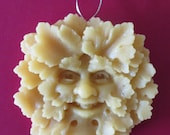 Beeswax Greenman Suncatcher, Ornament, Wall Plaque Celtic Wall Plaque Greenman Woodknot Ornament