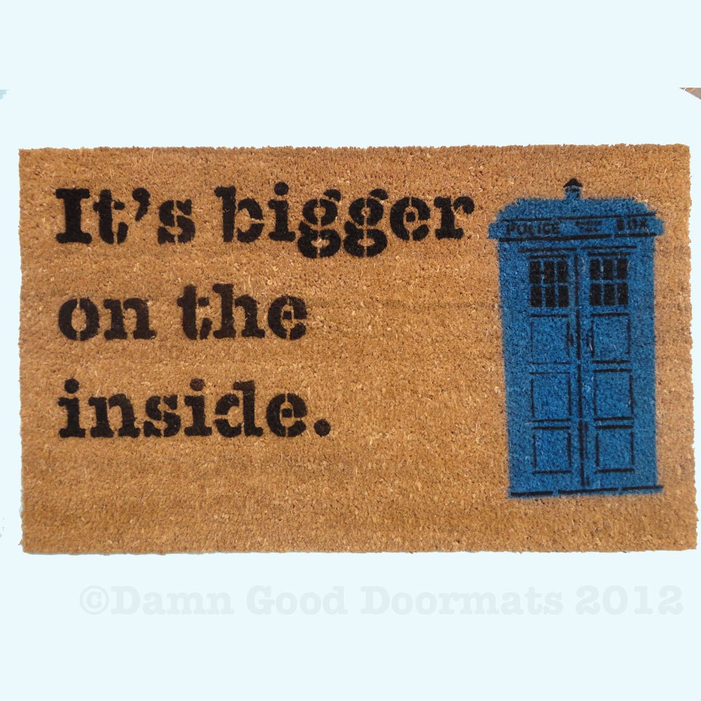 TARDIS Dr. Who doormat funny geekery fan art doormat geek stuff