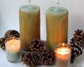 Organic Spice Candles Set - Eco Luxury Gift, Home Decor, Wedding - Pillars, Votives, Wick Trimmer Dipper - Unique Candles by Marcie Forest