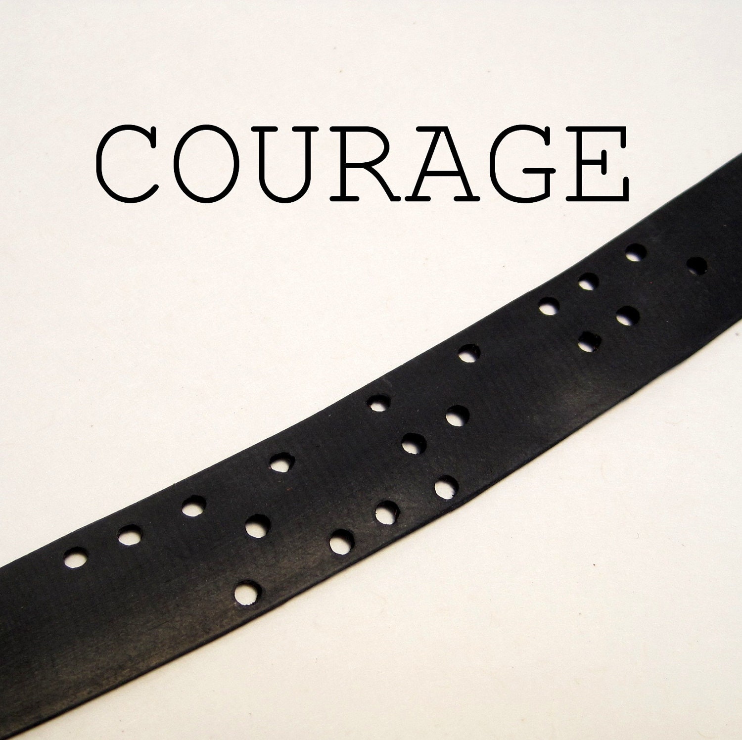 Courage - Braille Rubber Bracelet - Recycled Innertube - Vegan Jewelry