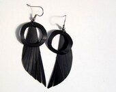 Circled Feather Drop Cruelty-Free Bicycle Rubber Earrings