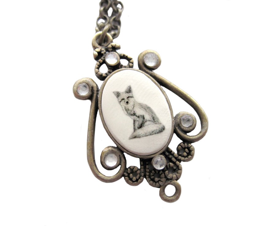 Necklace- Framed Fox Pendant