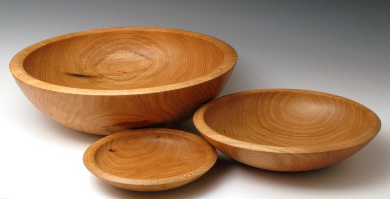 Set of 3 Bowls in Reclaimed Cherry
