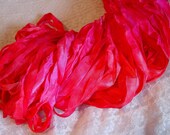 NEW - Hand Dyed Lipstick Kisses ribbon, 5 yards