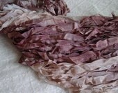 Almost GONE - Hand Dyed ribbon -  Lovely SANDLEWOOD, half inch wide, 5 yards