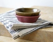 Pottery soy sauce dishes - a hand thrown set of two in red and brown - LittleWrenPottery