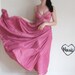 rose slip GOWN . mauve pink maxi night dress .small