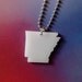 Arkansas State Jewelry, US State Necklace in Translucent White Acrylic