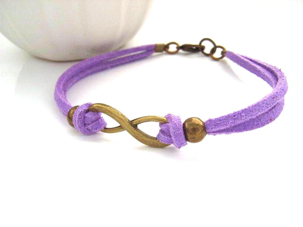 Infinity link bracelets bronze tone choice of colours