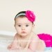 Baby Bloomer Ruffle Bum and Headband Photo Prop Set- Hot pink and Turqouise great color combo.