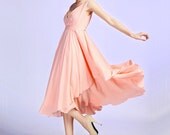 Sexy pink chiffon wedding dress (618)