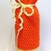 Wine Bag Bottle Cozy Gift Sack Candy Corn Yellow Orange White Champagne Sleeve Autumn Barware Halloween Ready to Ship Hand Crochet by Lilena