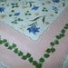 SALE - Vintage Simtex tablecloth, pink, linen, blue, green, yellow, floral, table cloth, Simtex, 1970s, 1960s, wildflowers