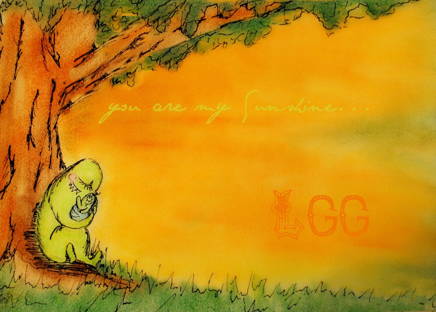 Miniature Framed Art, Nursery Decor, You are my Sunshine mini