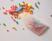 glassine custom initials favor bags // teal