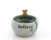 Owl yarn bowl gray jade  believe