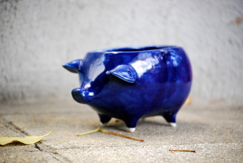 monaco blue pig planter - made to order