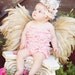 Black Friday Cyber Monday Huge sale. Chicaboo Peachy Pink Lace Petti Romper size toddler  2-4 years