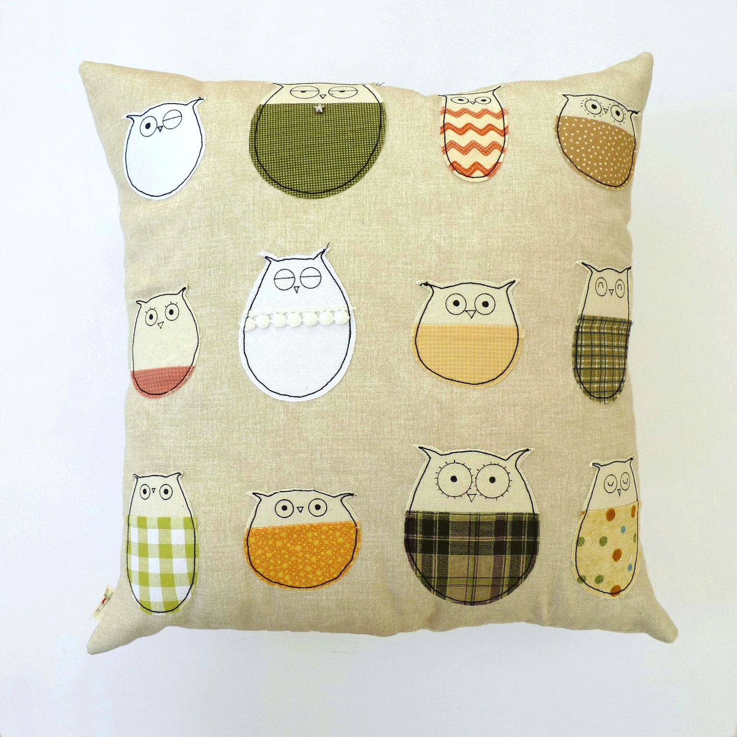 Owl Pillow  : Owls In Woolly Jumpers Cushion