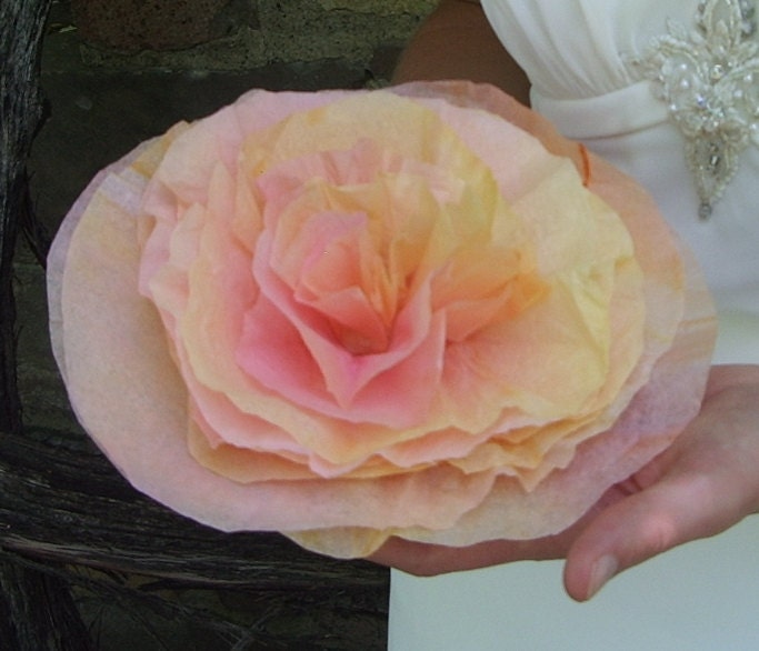 Large Tea Rose Hand Dyed Paper Flower