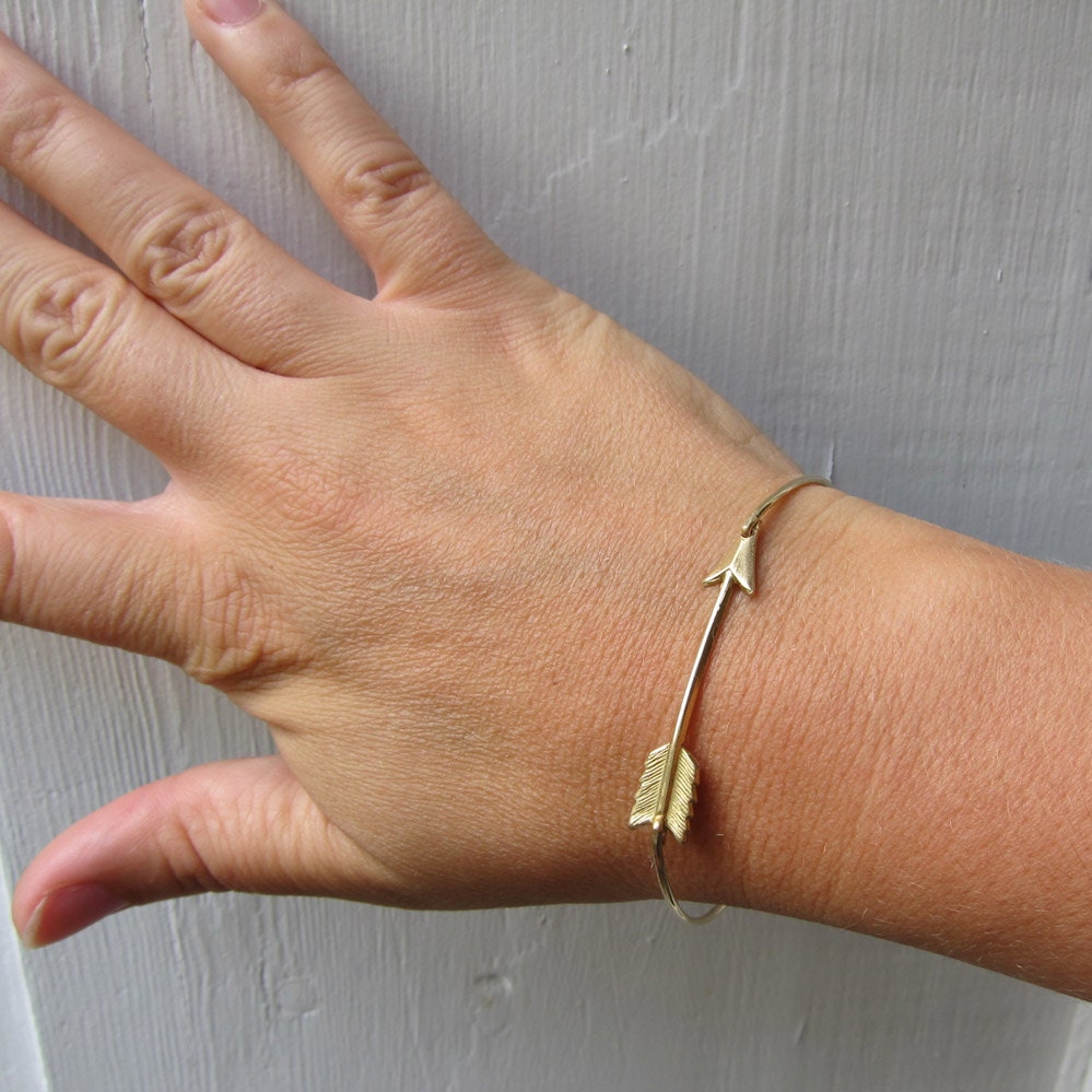 Arrow Bangle Bracelet, Gold Bangle Bracelet, Gold Arrow Bracelet, Arrow Jewelry, The Hunger Games Jewelry, The Hunger Games Bracelet