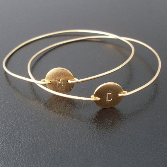 Personalized Bracelet, Custom Initial Bangle Bracelet, Gold, Custom Initial Jewelry, Personalized Jewelry, Gift, Initial Monogram Bracelet
