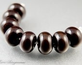 Chocolate Brown Lampwork Spacer Beads, Handmade Glass, SRA