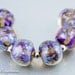Lampwork Glass Beads, Handmade, Rustic, Purple Blue, Gossamer Nuggets