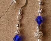 Silver or Gold Glass Bead Birth Month Earrings