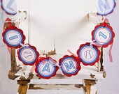 Baseball First Birthday Banner - I AM 1 MINI BANNER - Baseball Birthday Party Decorations in Red and Blue Il_170x135
