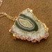 Beautiful Amethyst Half Stalactite Slice and Gold Fill Pendant Necklace